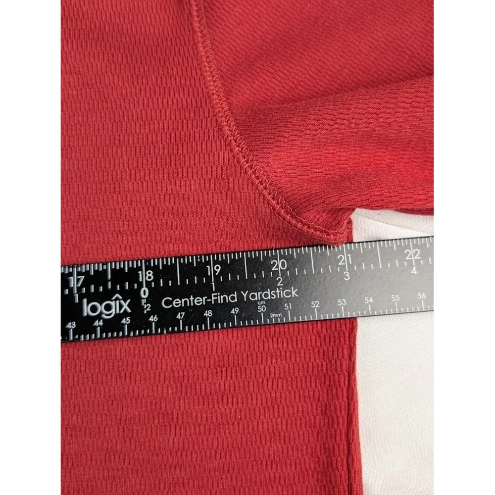 Carhartt Heavy Weight Thermal 1/4 Zip Pullover Men's M Red Relaxed Fit Pocket